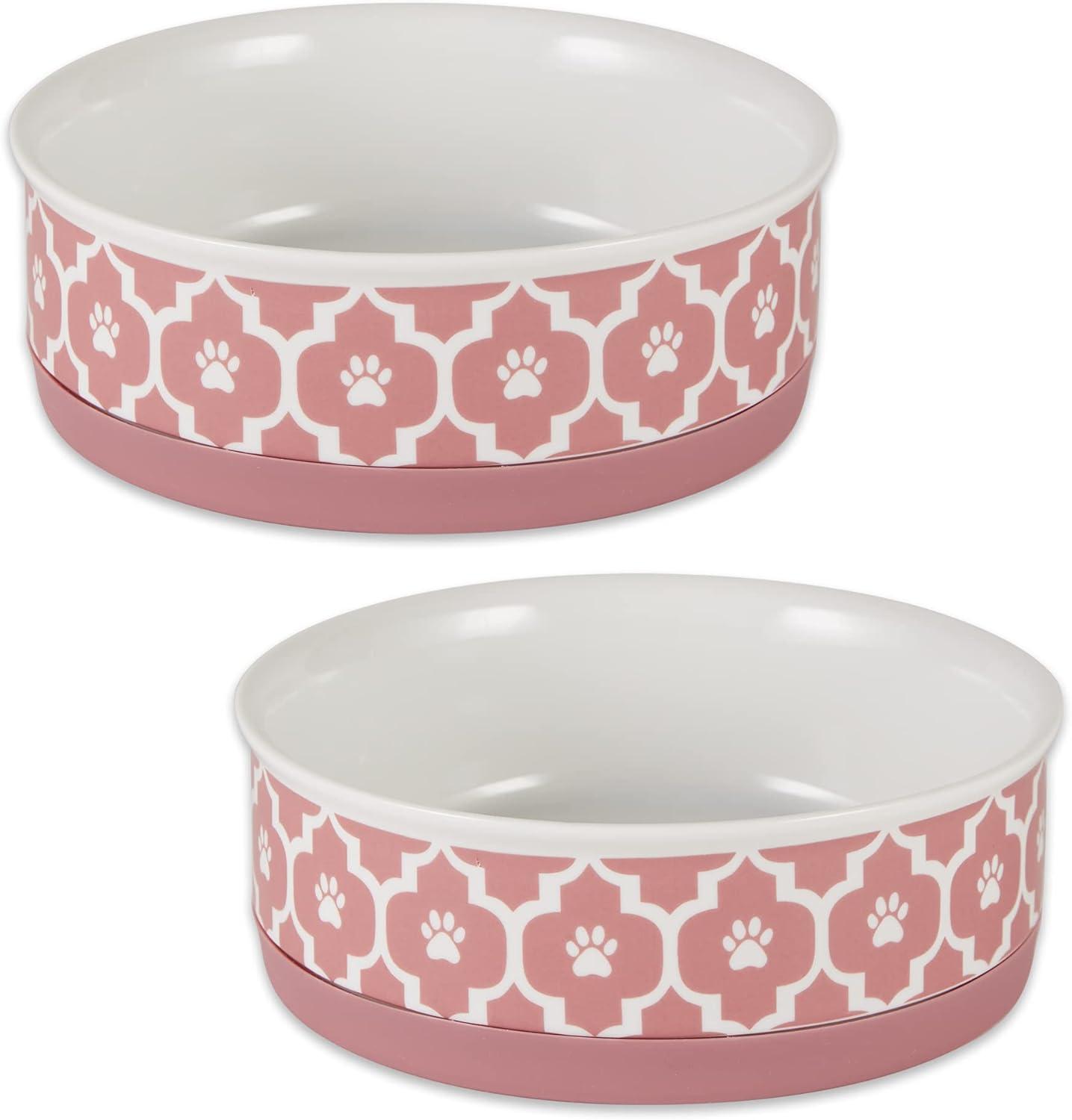 imageBone Dry Lattice Collection Pet Bowl ampamp Canister Single Dish Large 75x24quot Nautical BlueRose