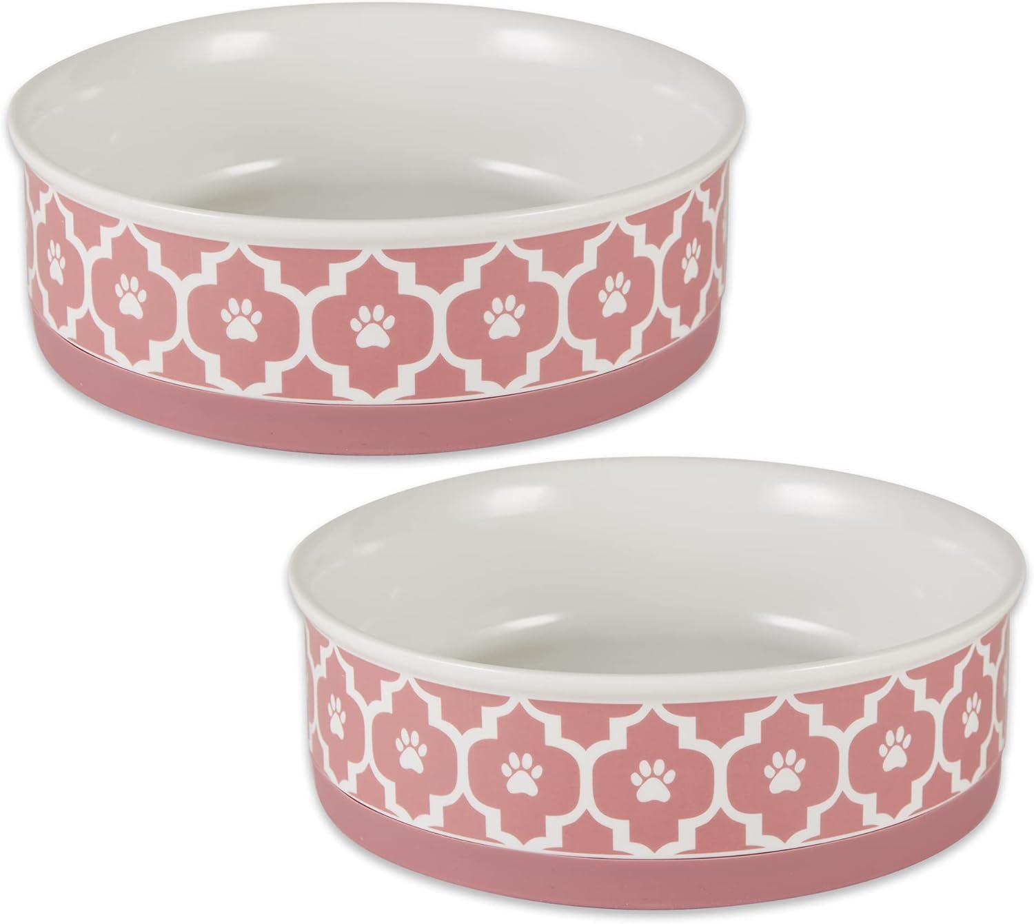imageBone Dry Lattice Collection Pet Bowl ampamp Canister Single Dish Large 75x24quot Nautical BlueRose