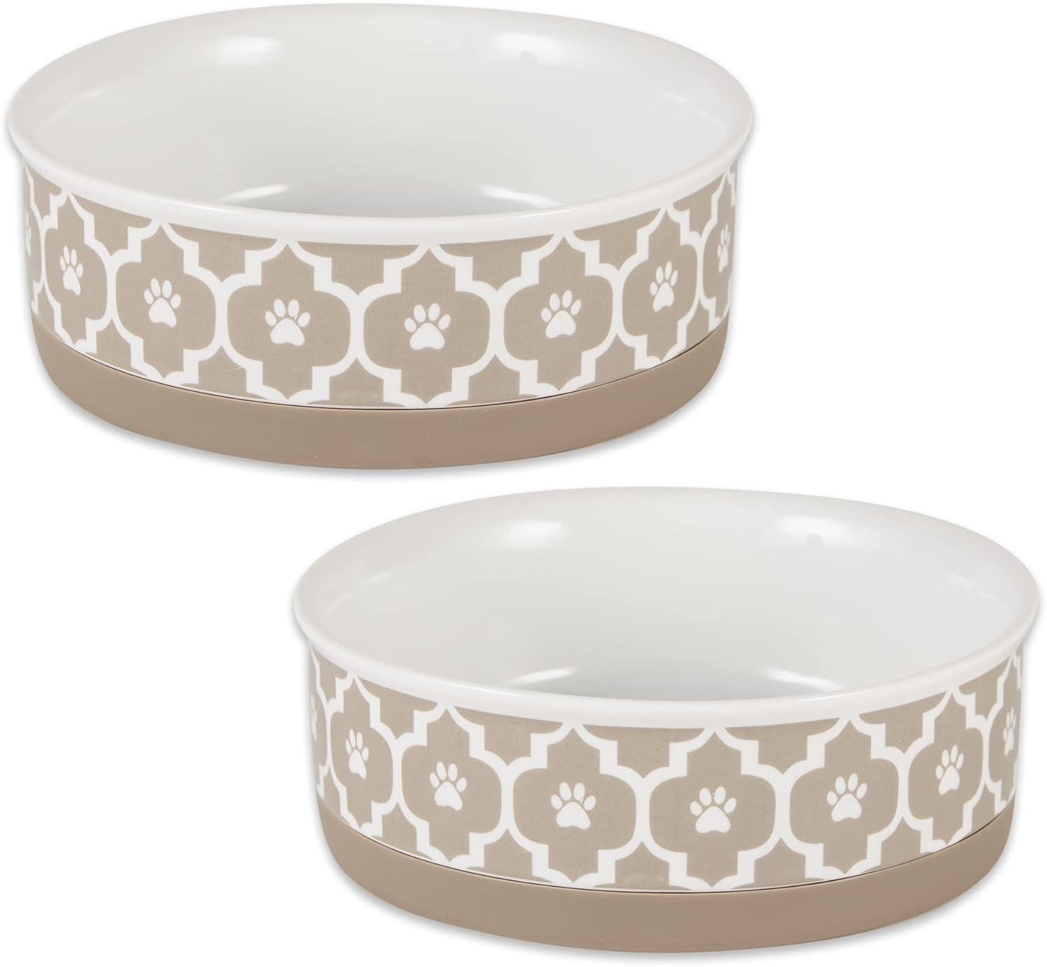imageBone Dry Lattice Collection Pet Bowl ampamp Canister Single Dish Large 75x24quot Nautical BlueStone