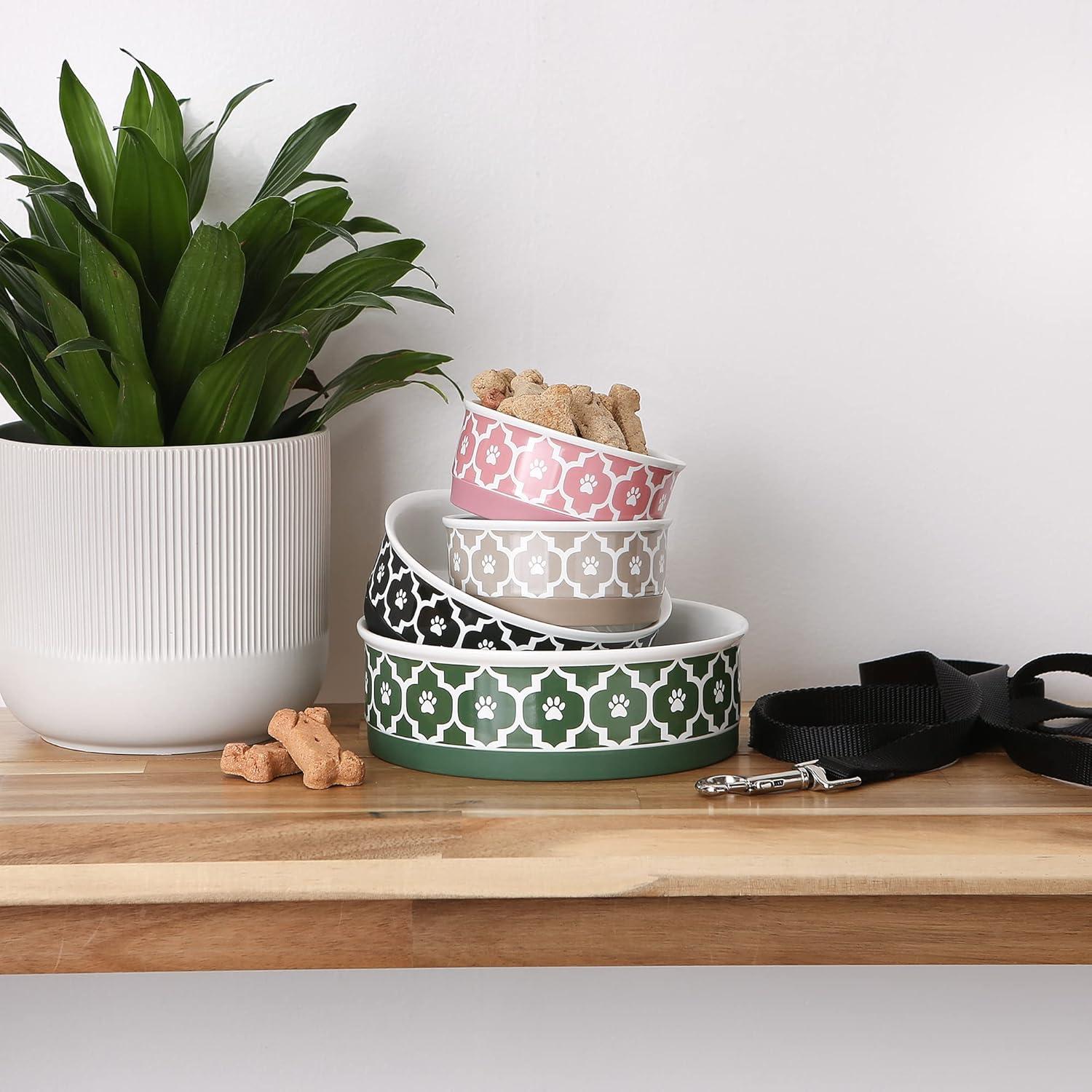 imageBone Dry Lattice Collection Pet Bowl ampamp Canister Single Dish Large 75x24quot Nautical BlueStone