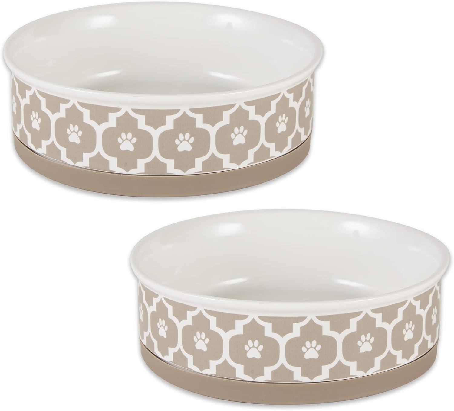 imageBone Dry Lattice Collection Pet Bowl ampamp Canister Single Dish Large 75x24quot Nautical BlueStone