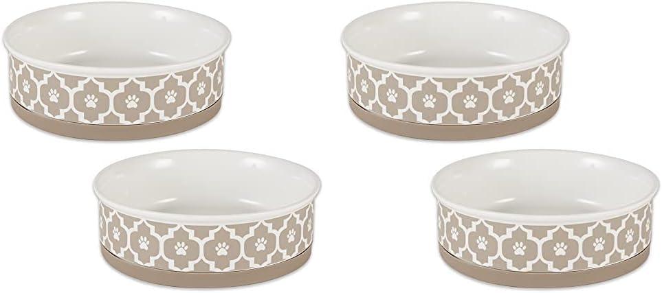 imageBone Dry Lattice Collection Pet Bowl ampamp Canister Single Dish Large 75x24quot Nautical BlueStone