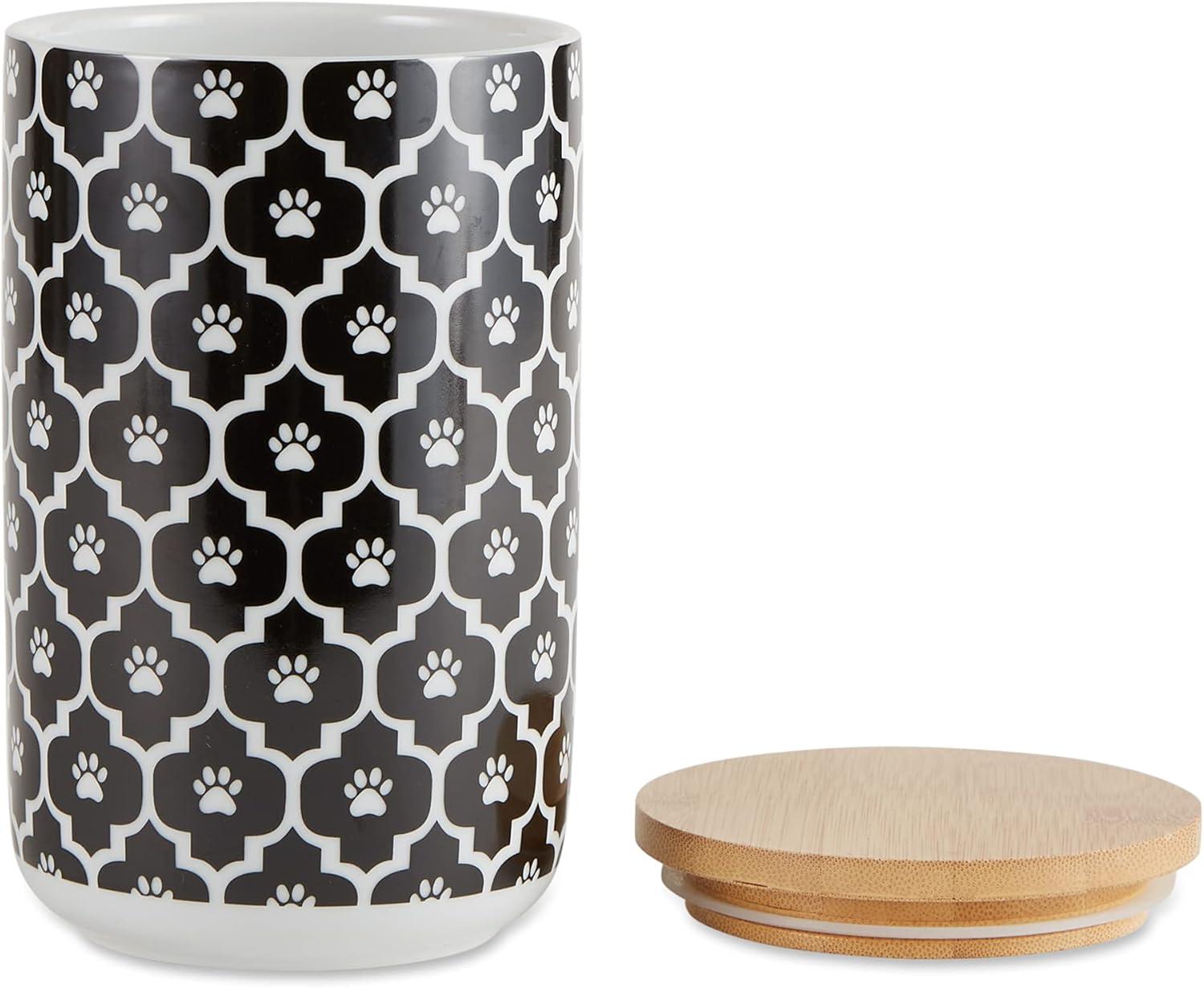 imageBone Dry Lattice Collection Pet Bowl ampamp Canister Treat Canister 4x65quot Nautical BlueBlack