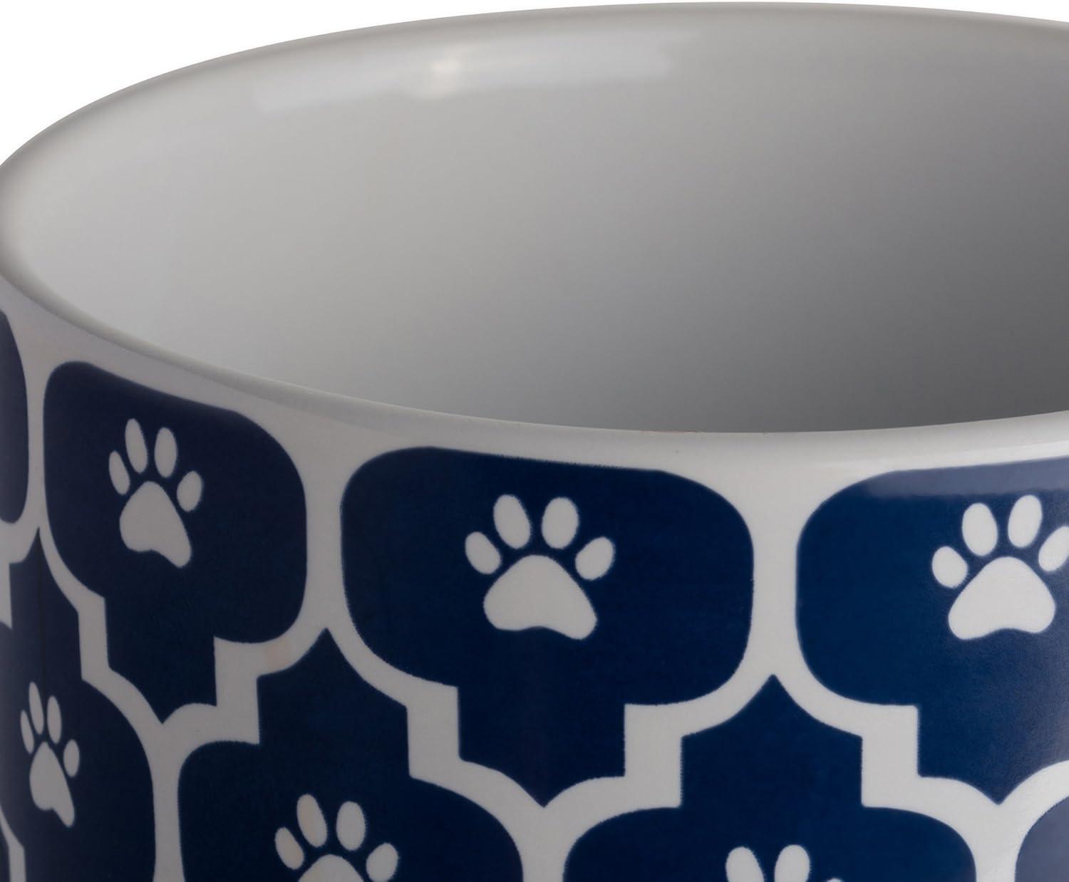 imageBone Dry Lattice Collection Pet Bowl ampamp Canister Treat Canister 4x65quot Nautical BlueNautical Blue