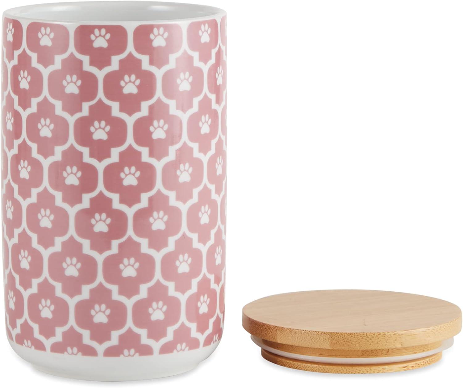 imageBone Dry Lattice Collection Pet Bowl ampamp Canister Treat Canister 4x65quot Nautical BlueRose