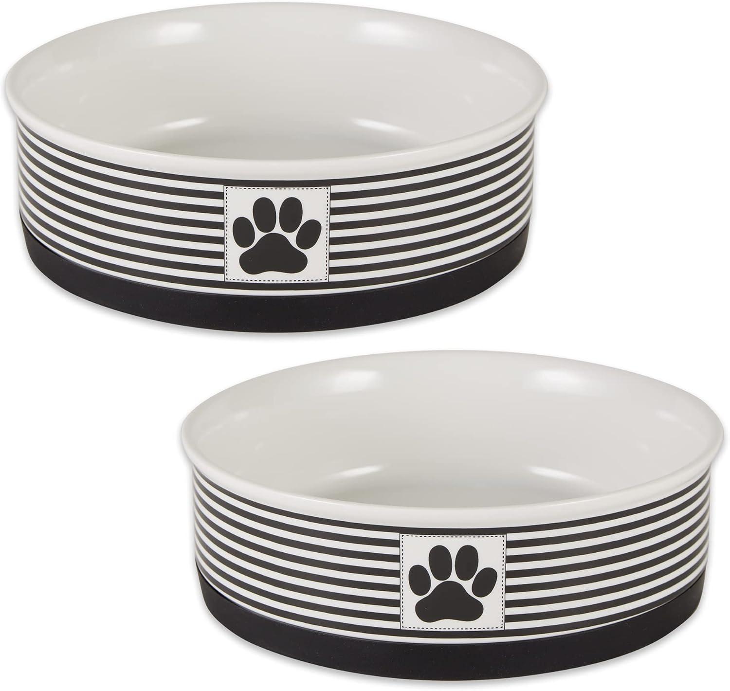imageBone Dry Paw ampamp Patch Ceramic Pet Collection Large Set 75x24quot Nautical Blue Pack of 2Black