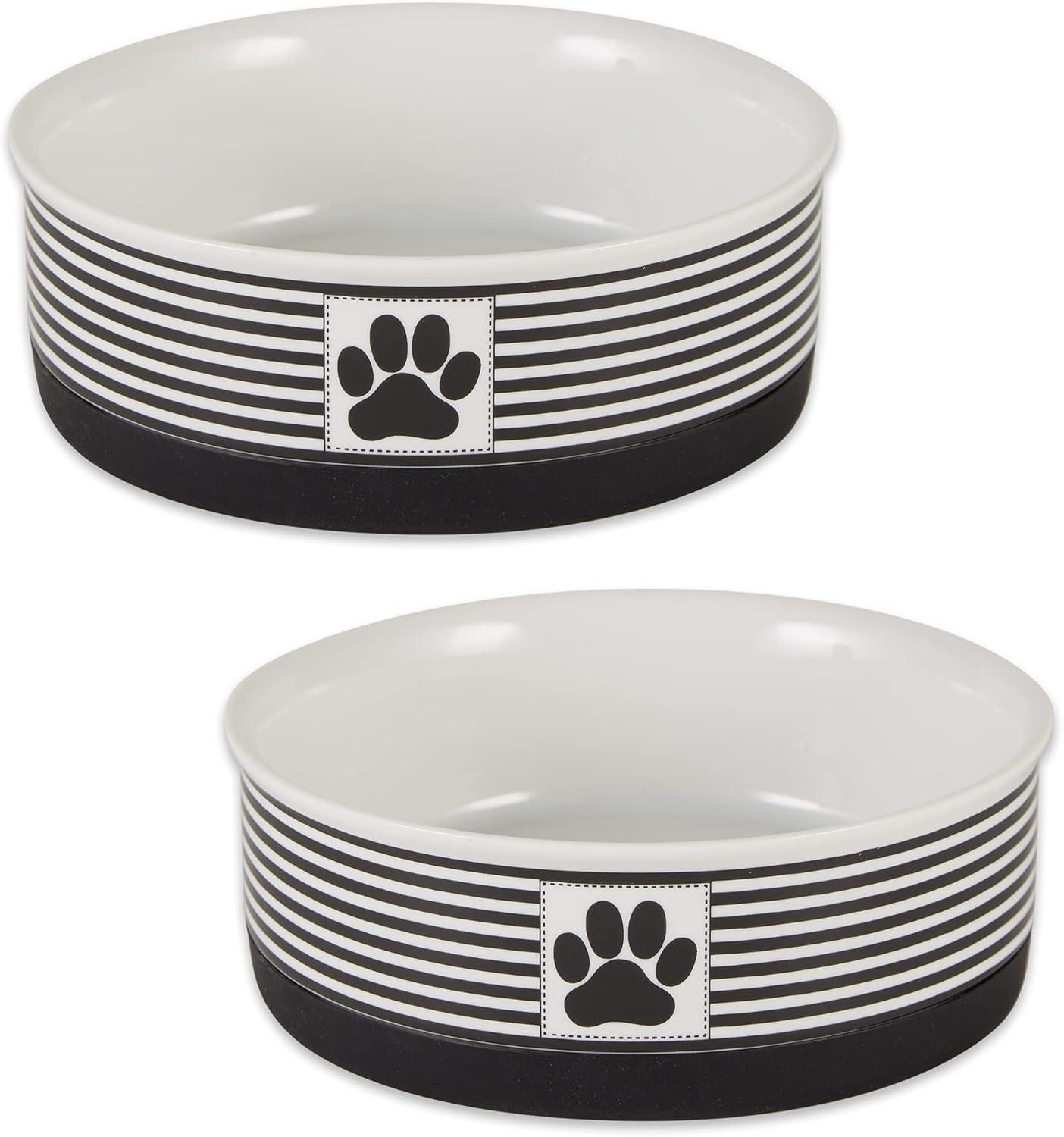 imageBone Dry Paw ampamp Patch Ceramic Pet Collection Large Set 75x24quot Nautical Blue Pack of 2Black