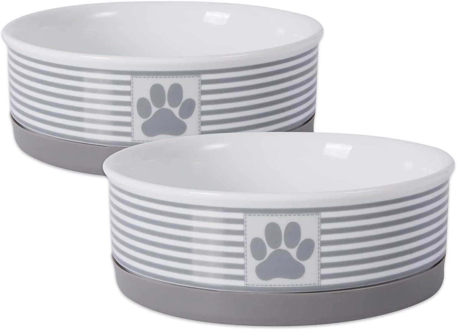 imageBone Dry Paw ampamp Patch Ceramic Pet Collection Large Set 75x24quot Nautical Blue Pack of 2Gray