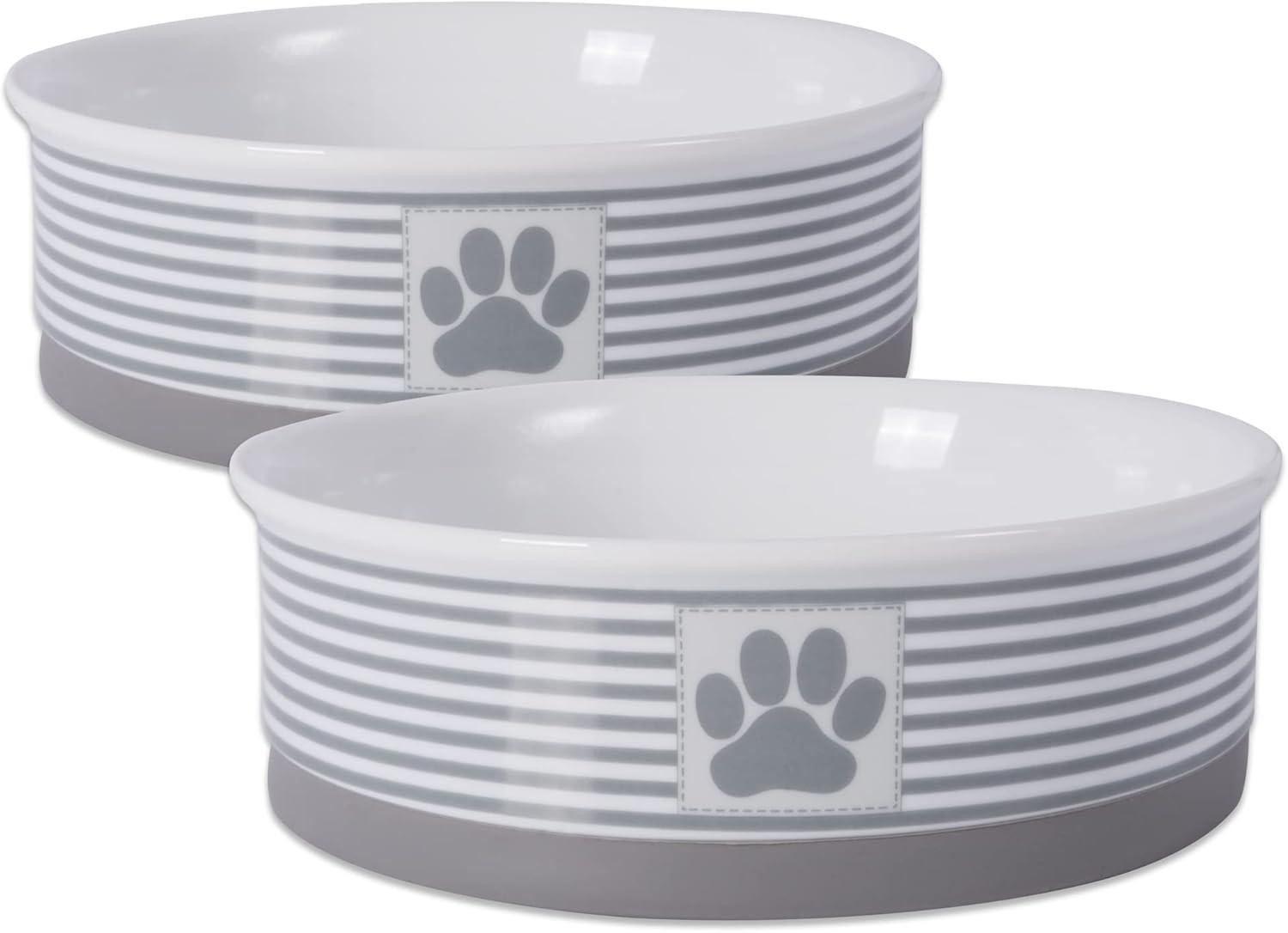 imageBone Dry Paw ampamp Patch Ceramic Pet Collection Large Set 75x24quot Nautical Blue Pack of 2Gray