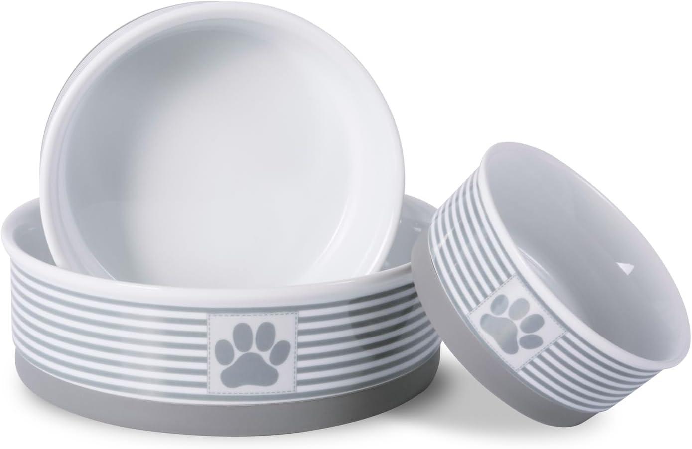 imageBone Dry Paw ampamp Patch Ceramic Pet Collection Large Set 75x24quot Nautical Blue Pack of 2Gray