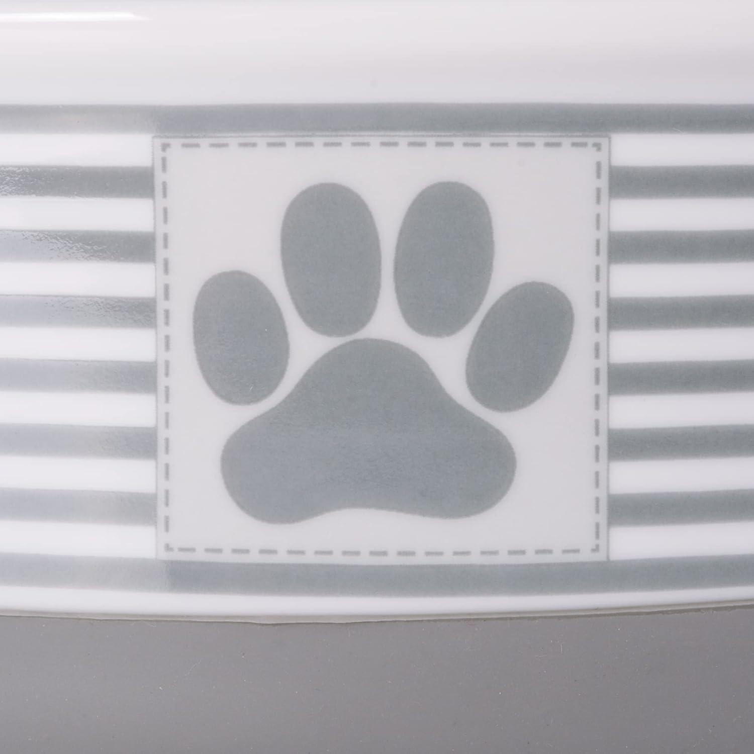 imageBone Dry Paw ampamp Patch Ceramic Pet Collection Large Set 75x24quot Nautical Blue Pack of 2Gray