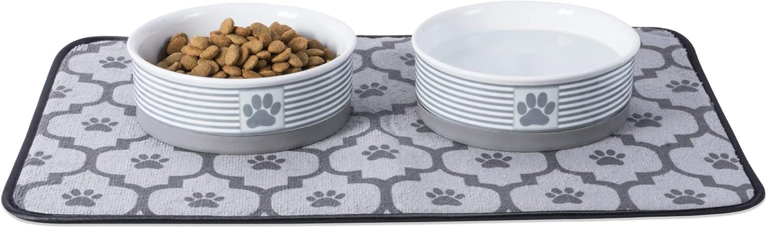 imageBone Dry Paw ampamp Patch Ceramic Pet Collection Large Set 75x24quot Nautical Blue Pack of 2Gray