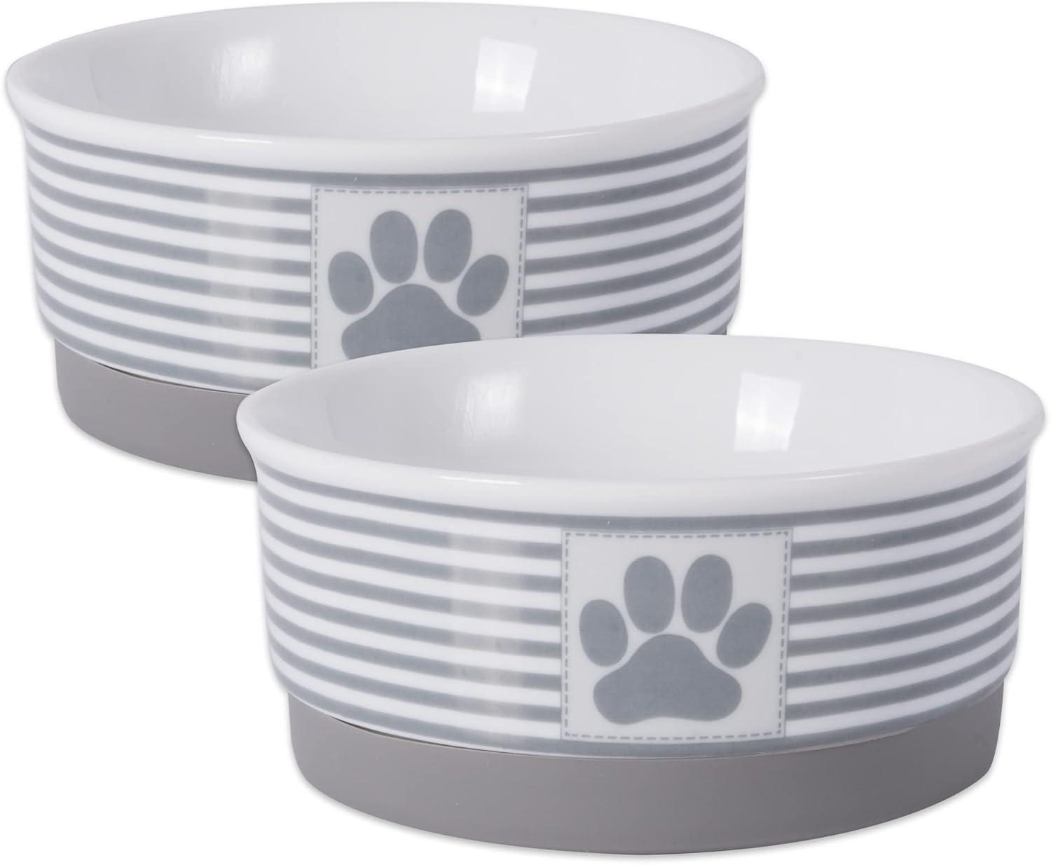 imageBone Dry Paw ampamp Patch Ceramic Pet Collection Large Set 75x24quot Nautical Blue Pack of 2Gray