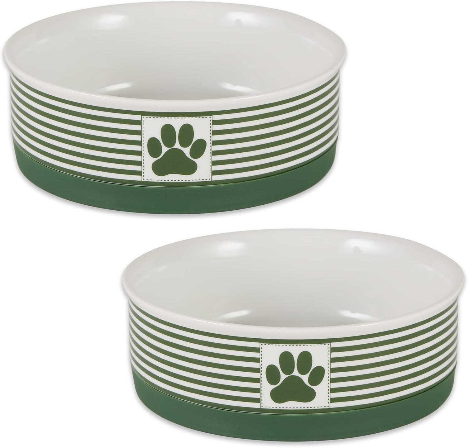 imageBone Dry Paw ampamp Patch Ceramic Pet Collection Large Set 75x24quot Nautical Blue Pack of 2Hunter Green