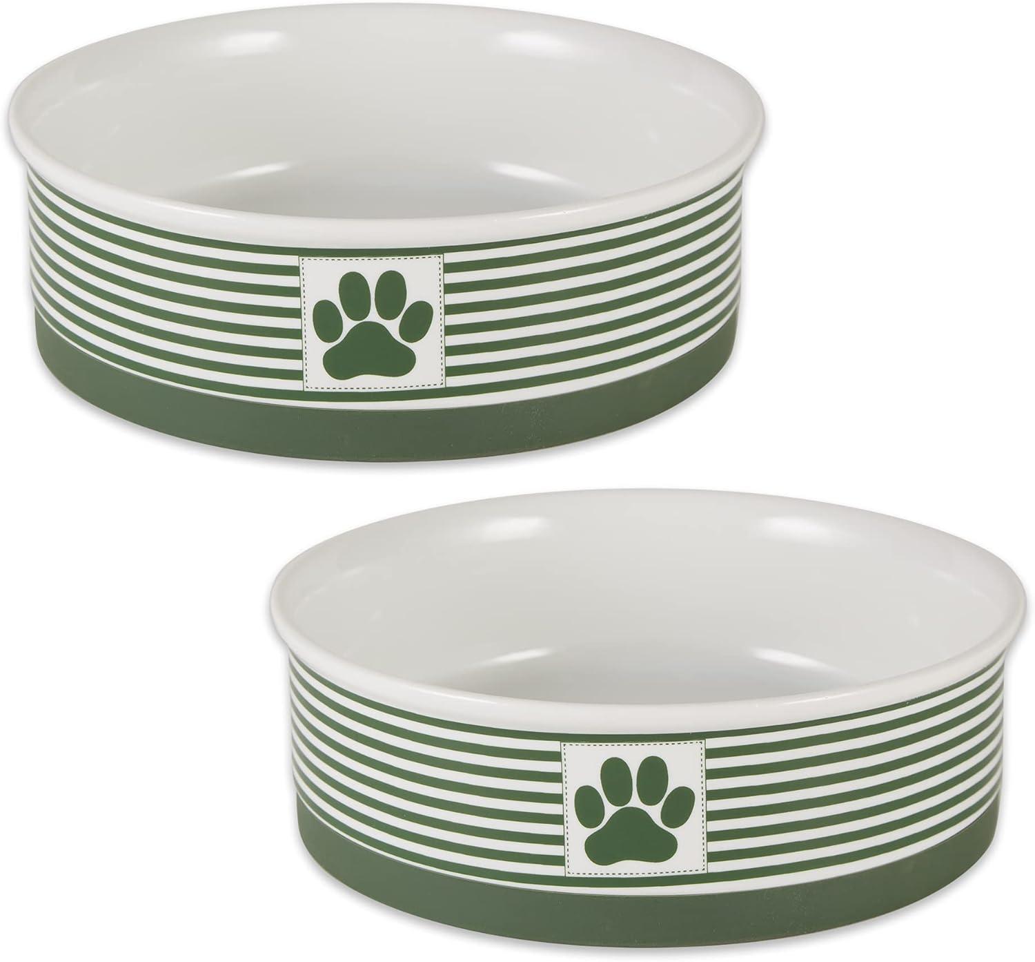 imageBone Dry Paw ampamp Patch Ceramic Pet Collection Large Set 75x24quot Nautical Blue Pack of 2Hunter Green