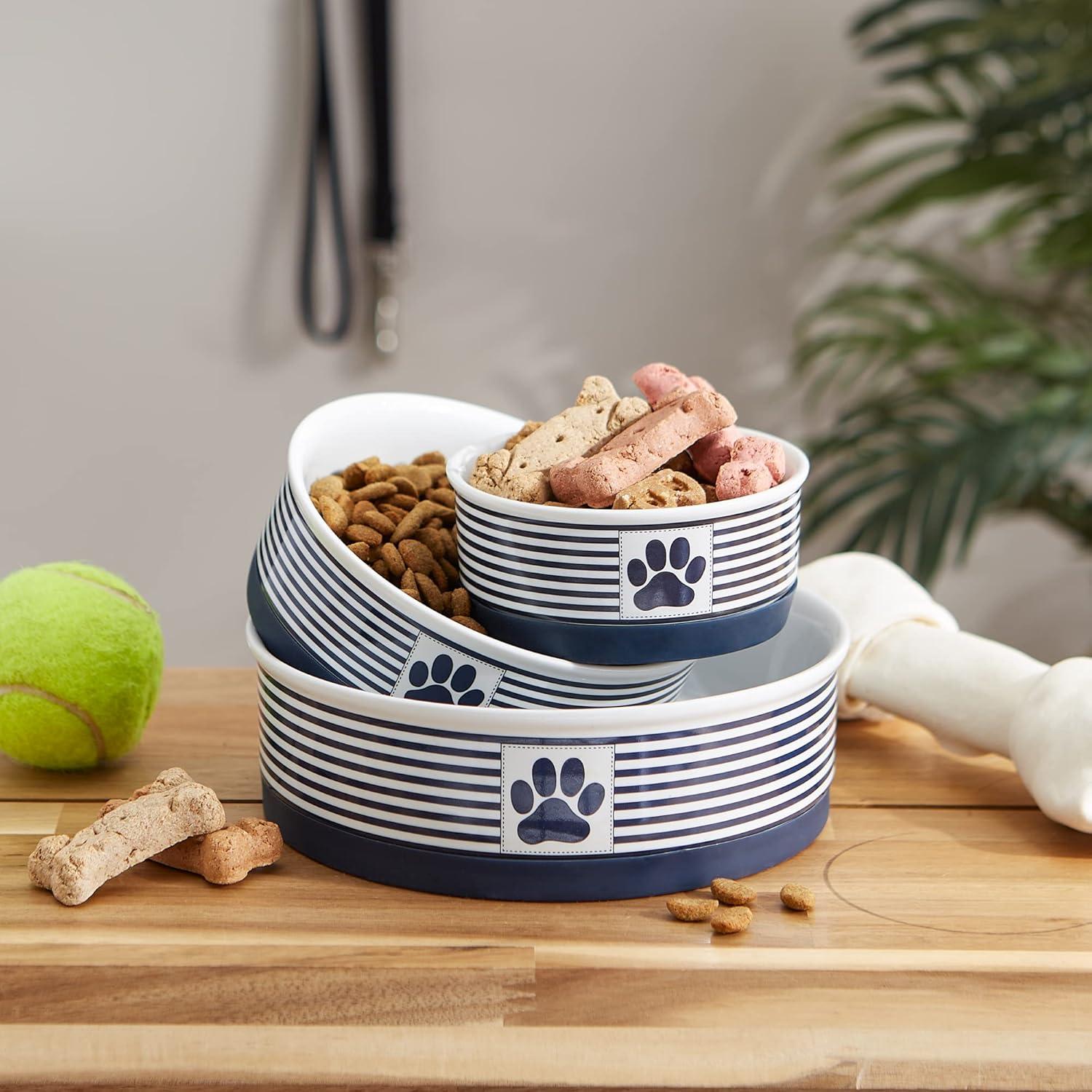 imageBone Dry Paw ampamp Patch Ceramic Pet Collection Large Set 75x24quot Nautical Blue Pack of 2Nautical Blue