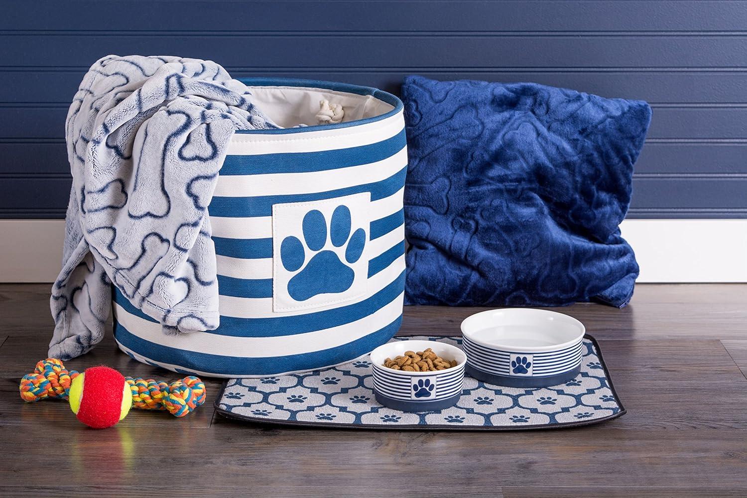 imageBone Dry Paw ampamp Patch Ceramic Pet Collection Large Set 75x24quot Nautical Blue Pack of 2Nautical Blue