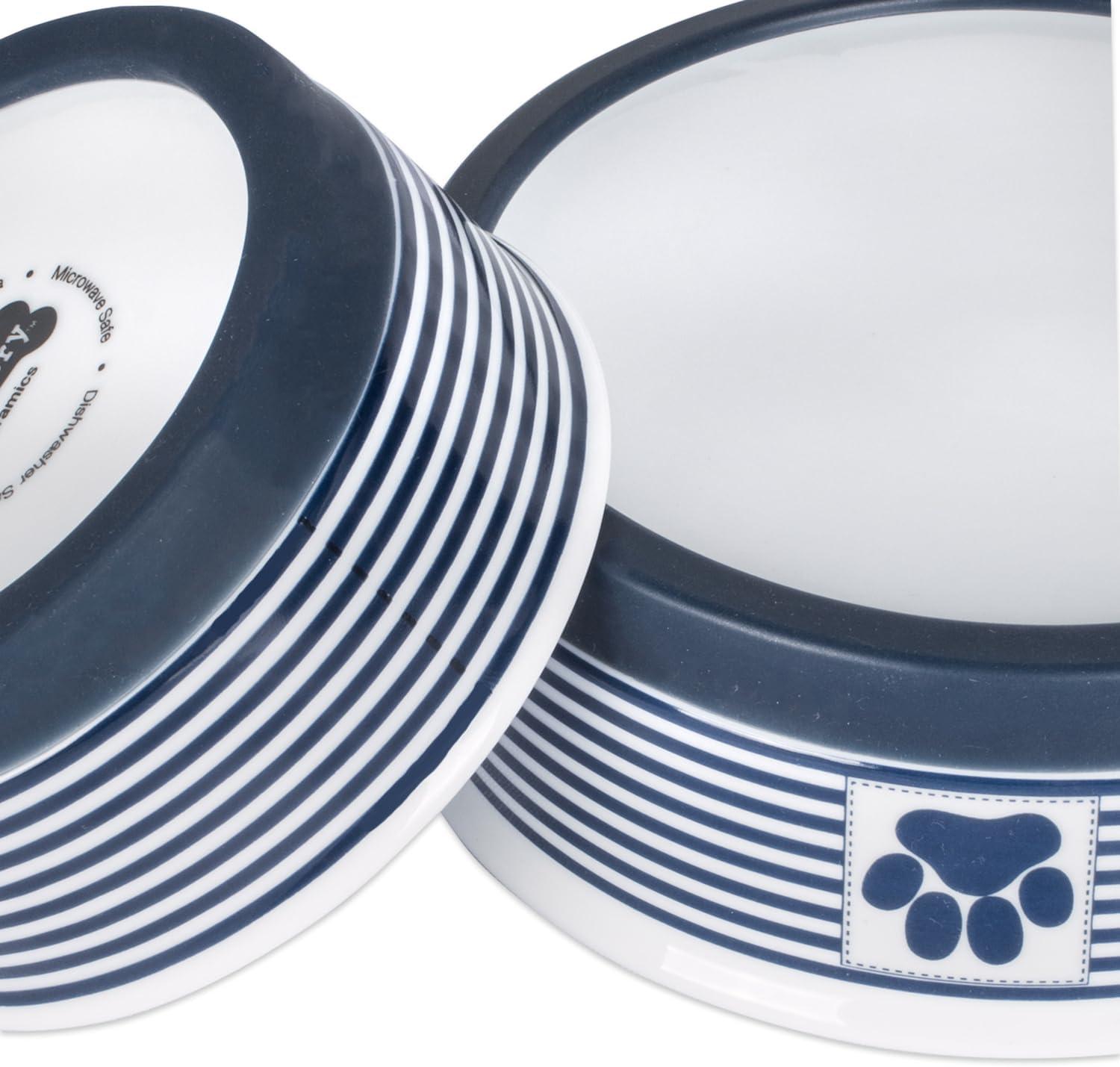 imageBone Dry Paw ampamp Patch Ceramic Pet Collection Large Set 75x24quot Nautical Blue Pack of 2Nautical Blue