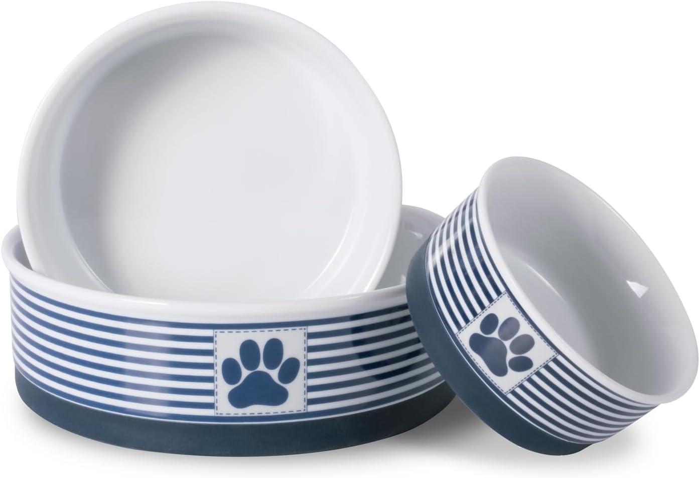 imageBone Dry Paw ampamp Patch Ceramic Pet Collection Large Set 75x24quot Nautical Blue Pack of 2Nautical Blue