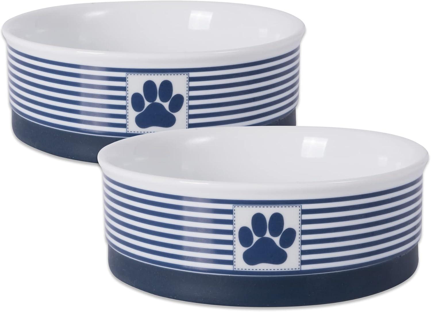 imageBone Dry Paw ampamp Patch Ceramic Pet Collection Large Set 75x24quot Nautical Blue Pack of 2Nautical Blue