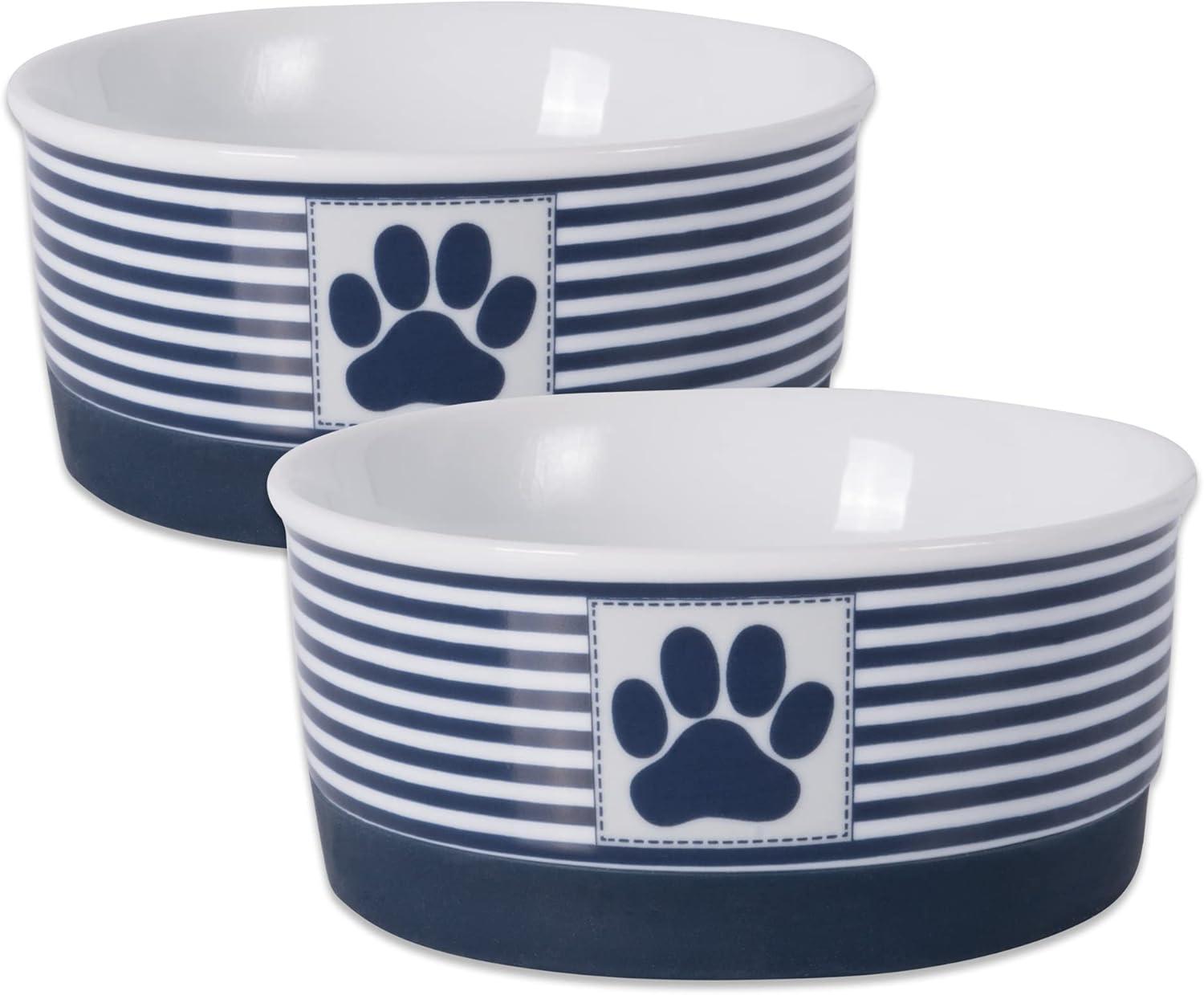 imageBone Dry Paw ampamp Patch Ceramic Pet Collection Large Set 75x24quot Nautical Blue Pack of 2Nautical Blue