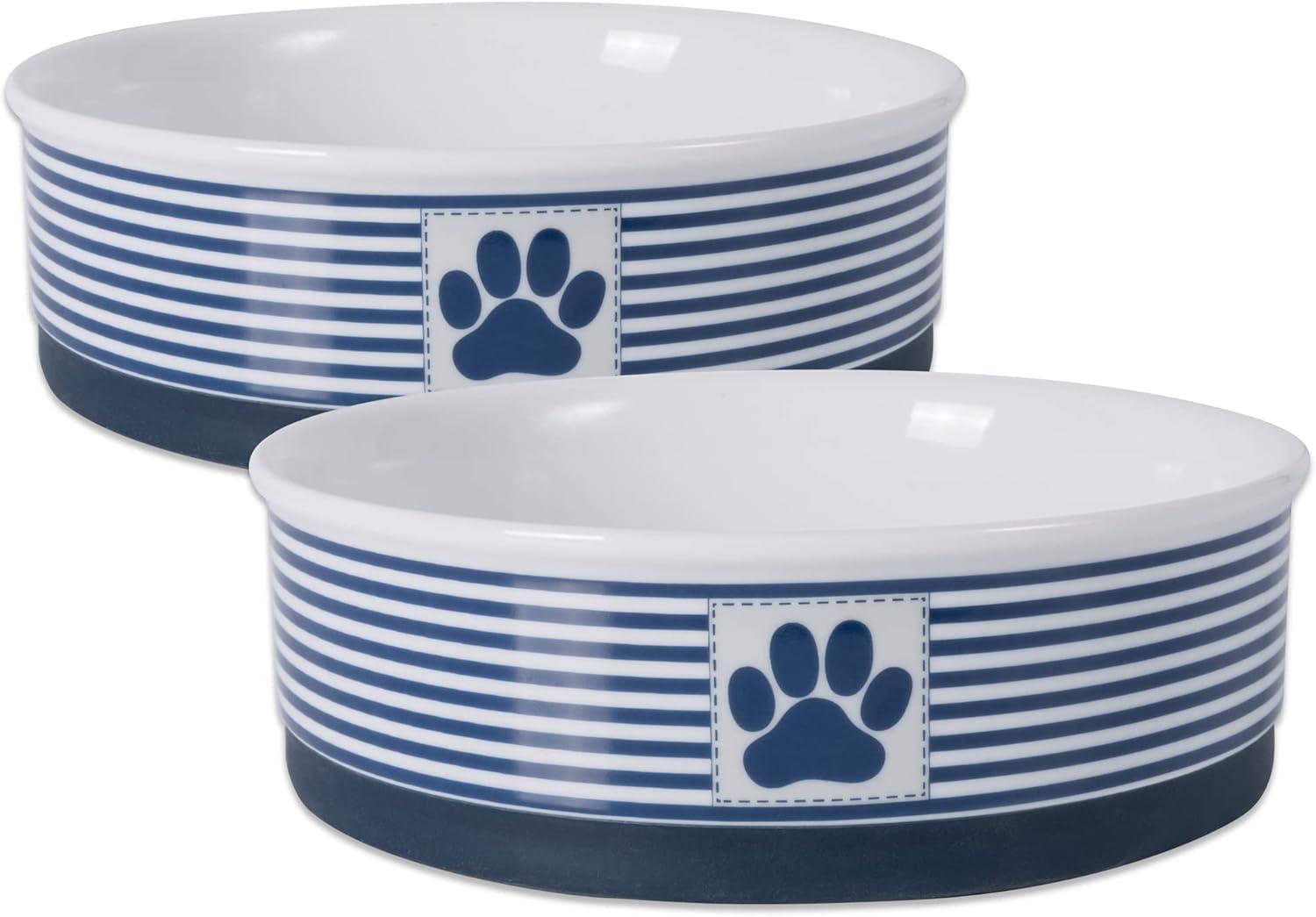 imageBone Dry Paw ampamp Patch Ceramic Pet Collection Large Set 75x24quot Nautical Blue Pack of 2Nautical Blue