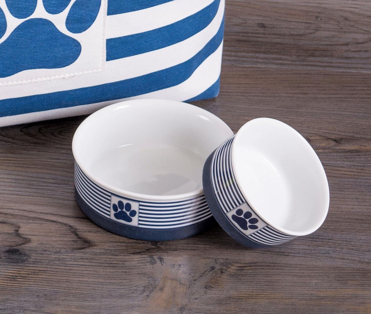 imageBone Dry Paw ampamp Patch Ceramic Pet Collection Large Set 75x24quot Nautical Blue Pack of 2Nautical Blue