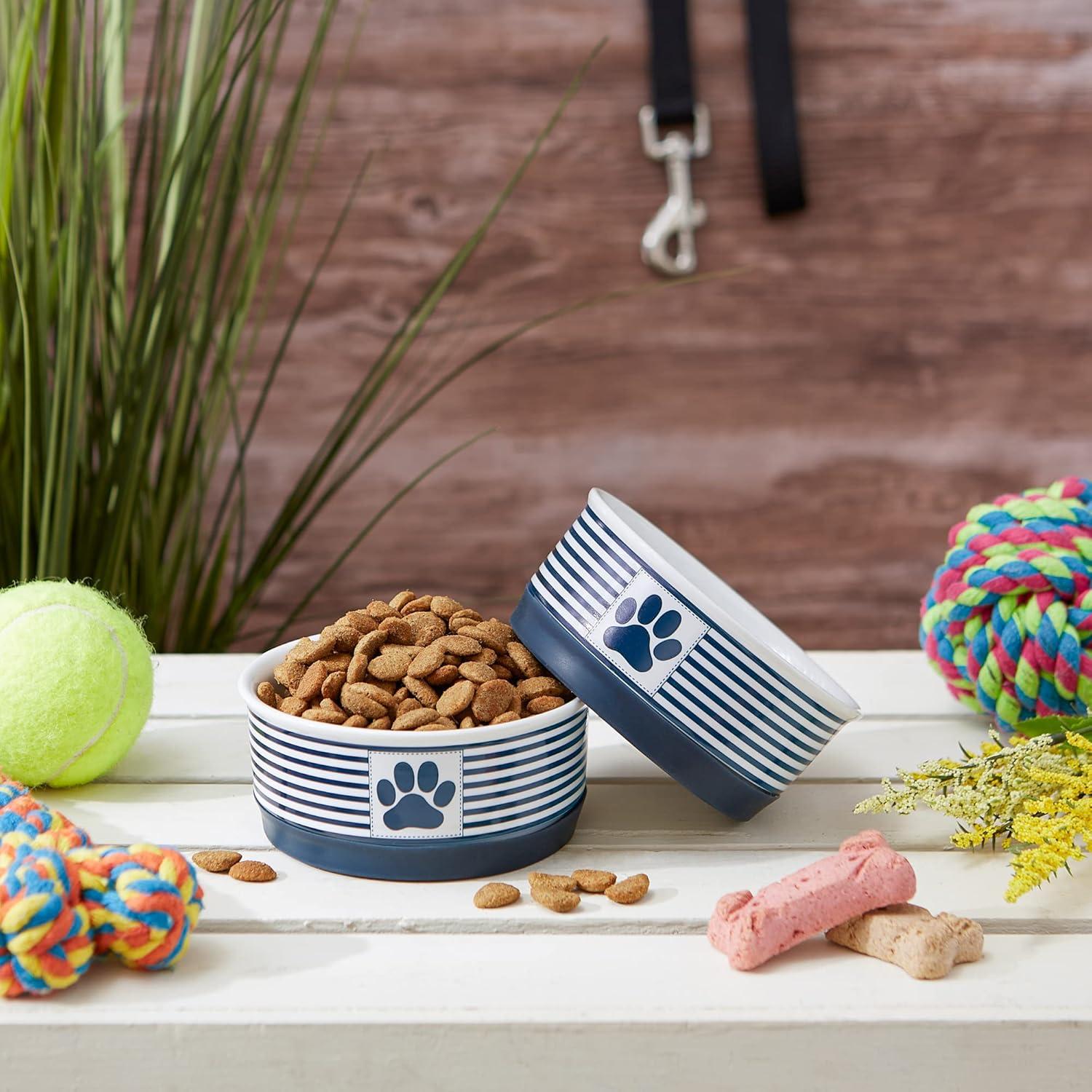 imageBone Dry Paw ampamp Patch Ceramic Pet Collection Large Set 75x24quot Nautical Blue Pack of 2Nautical Blue