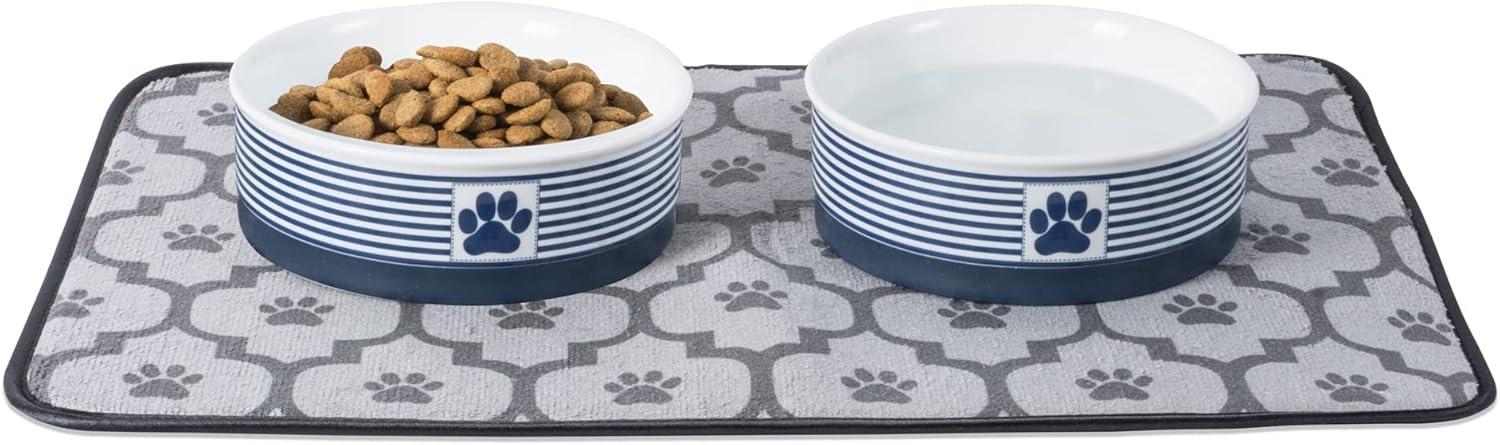 imageBone Dry Paw ampamp Patch Ceramic Pet Collection Large Set 75x24quot Nautical Blue Pack of 2Nautical Blue