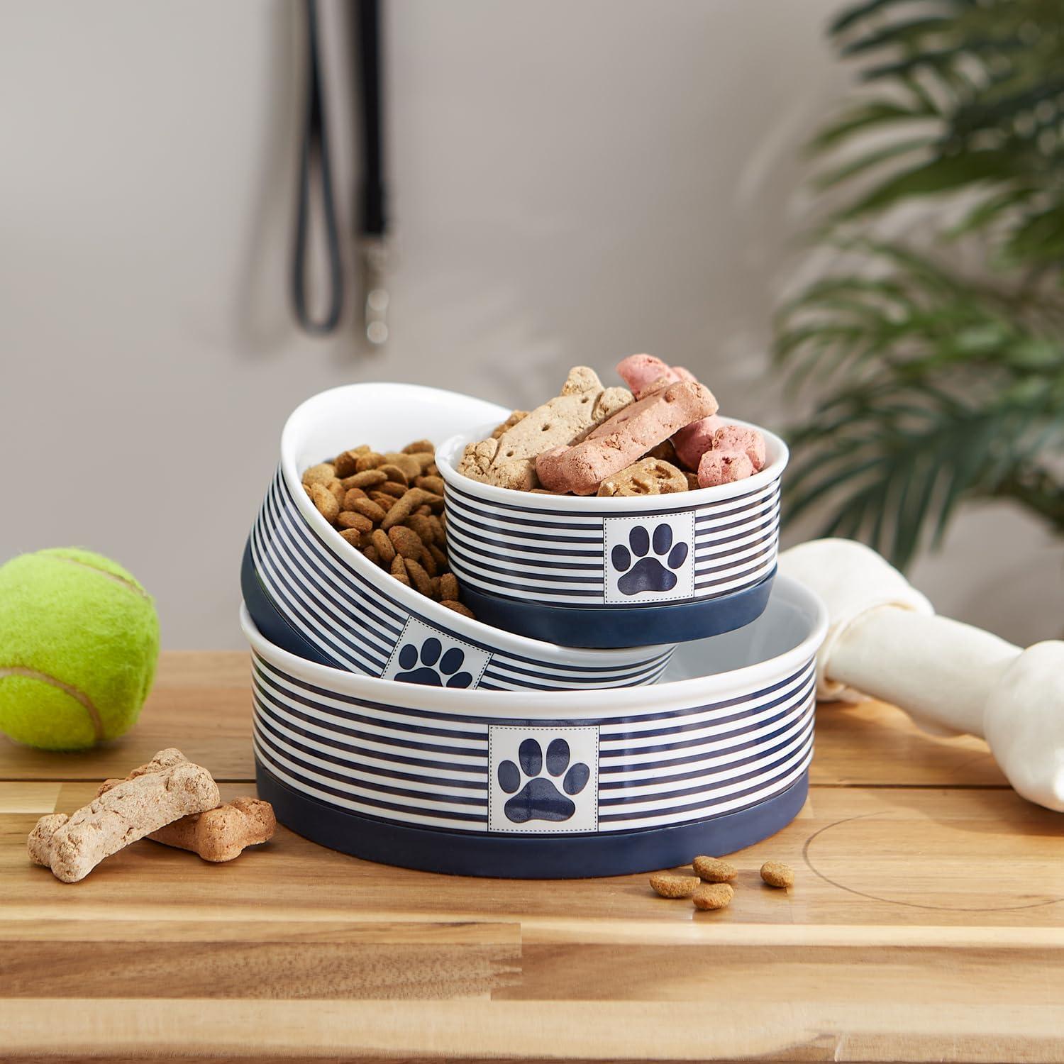 imageBone Dry Paw ampamp Patch Ceramic Pet Collection Large Set 75x24quot Nautical Blue Pack of 2Nautical Blue