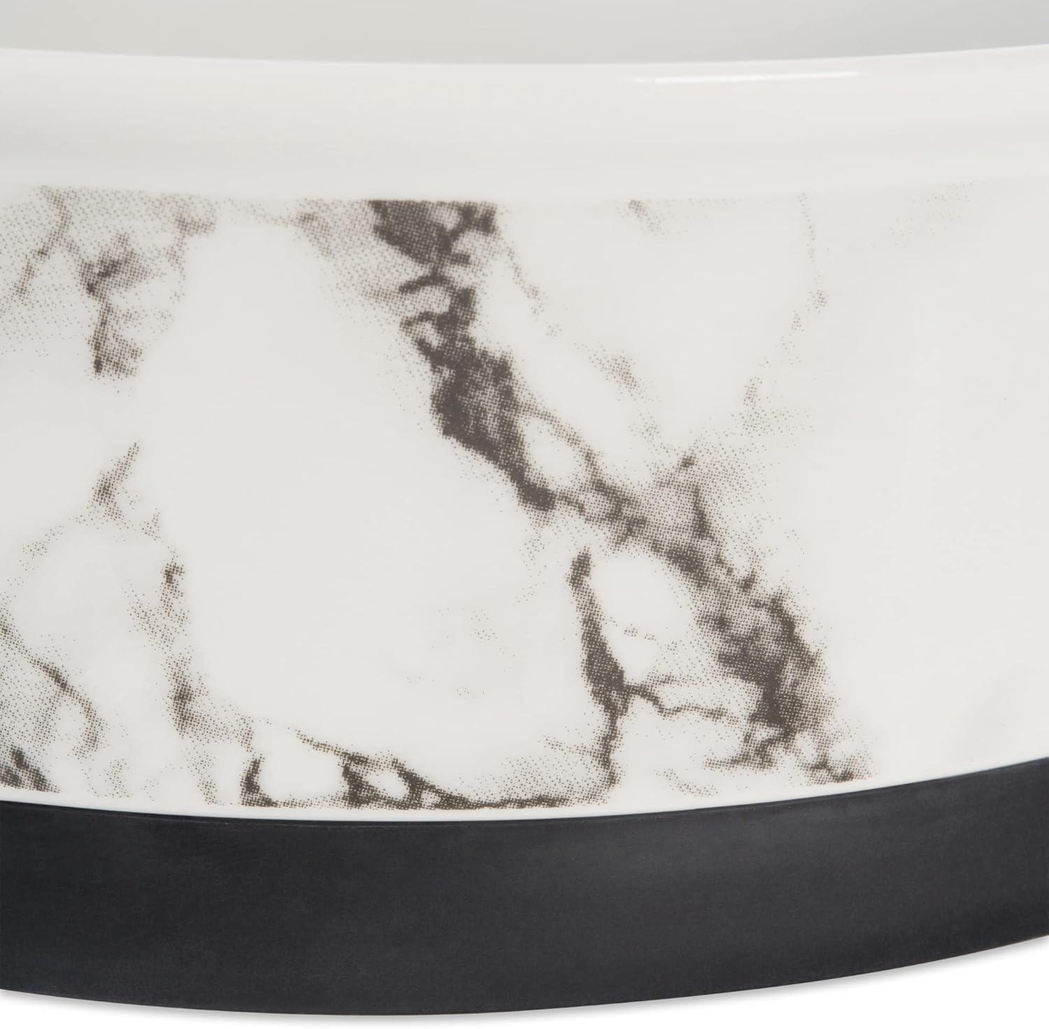 imageBone Dry Pet Bowl Collection Ceramic Set Small Marble 2 Count WhiteWhite