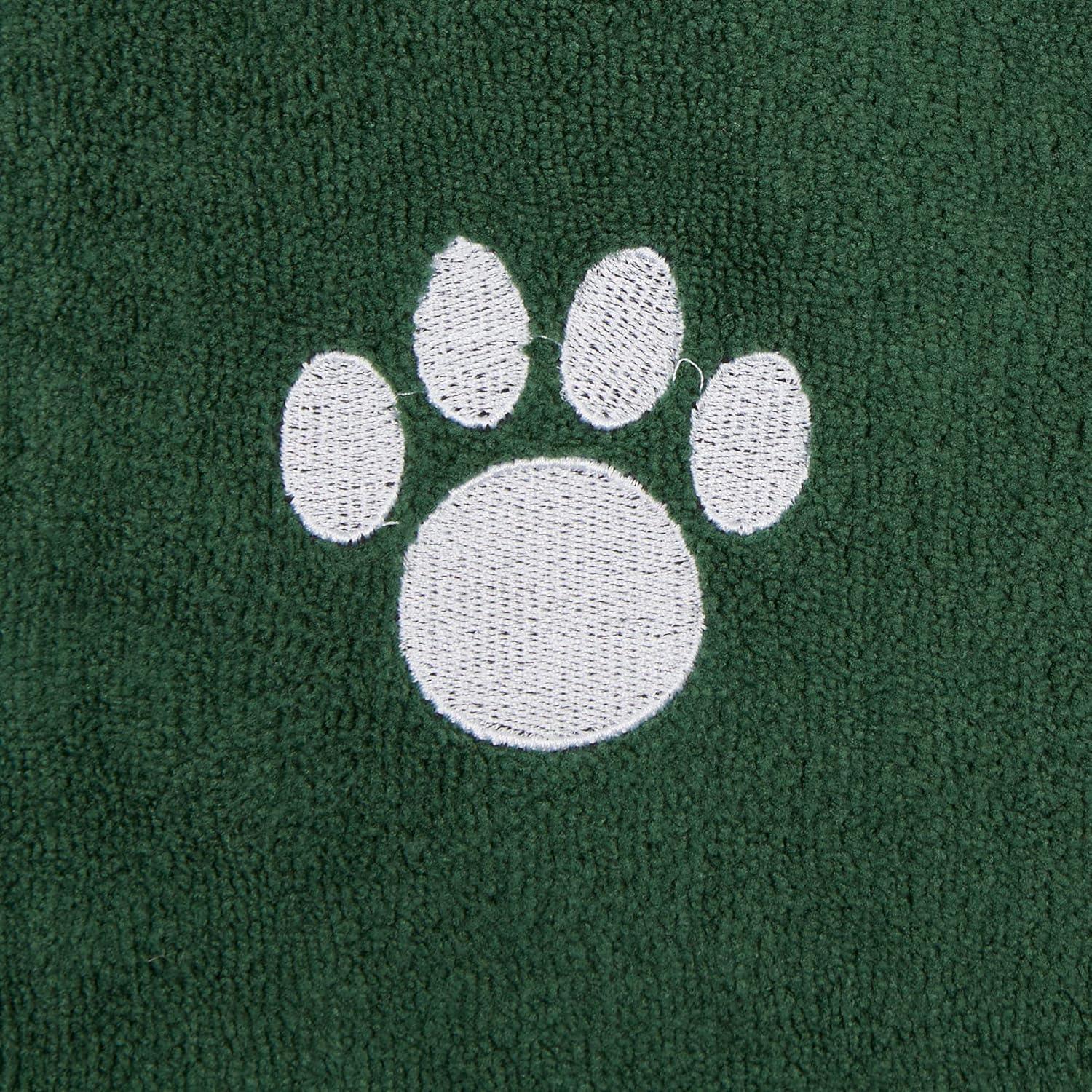 imageBone Dry Pet Grooming Towel Collection Embroidered Absorbent Microfiber Drying Set 15x30 Pink 3 CountHunter Green