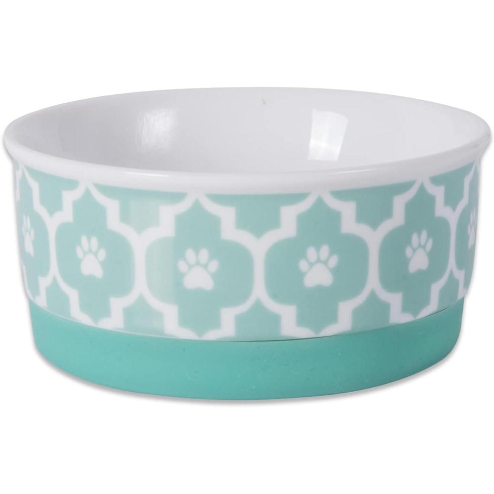 imageBone Dry Lattice Collection Pet Bowl ampamp Canister Single Dish Large 75x24quot Nautical BlueAqua