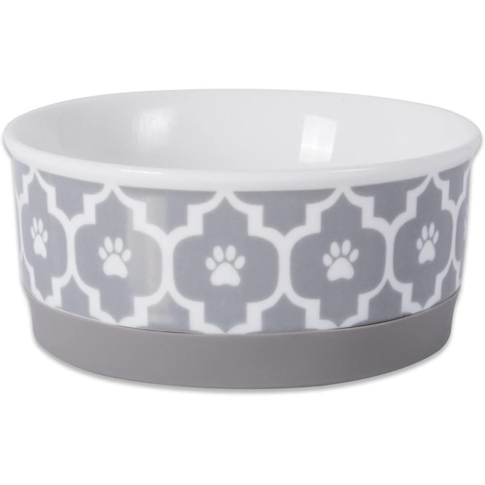 imageBone Dry Lattice Collection Pet Bowl ampamp Canister Single Dish Large 75x24quot Nautical BlueGray