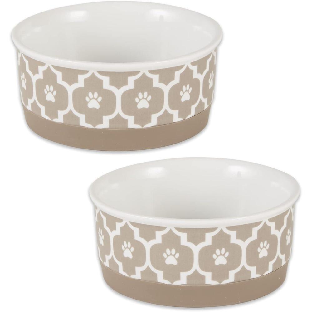 imageBone Dry Lattice Collection Pet Bowl ampamp Canister Single Dish Large 75x24quot Nautical BlueStone