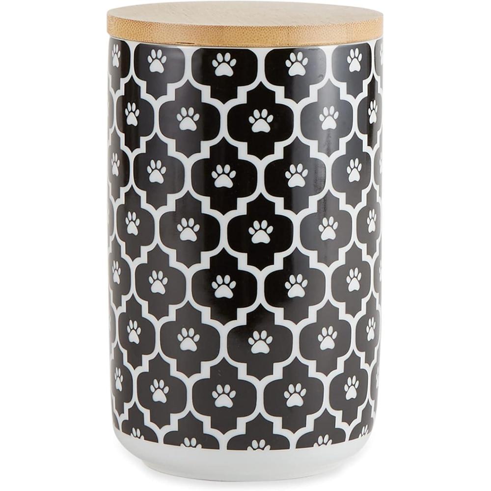 imageBone Dry Lattice Collection Pet Bowl ampamp Canister Treat Canister 4x65quot Nautical BlueBlack