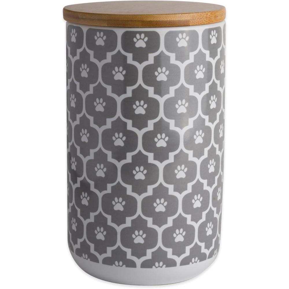 imageBone Dry Lattice Collection Pet Bowl ampamp Canister Treat Canister 4x65quot Nautical BlueGray