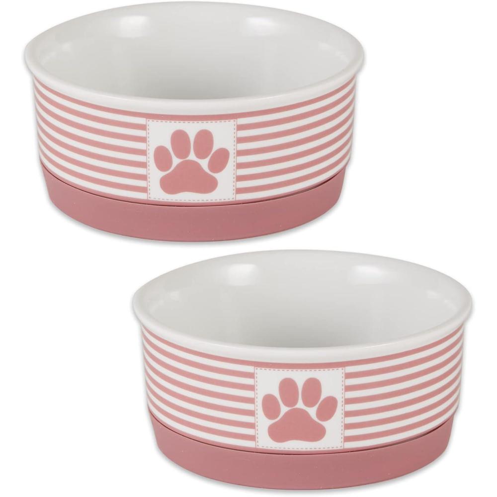 imageBone Dry Paw ampamp Patch Ceramic Pet Collection Large Set 75x24quot Nautical Blue Pack of 2Rose