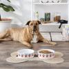 imageBone Dry Ceramic Food ampamp Water Bowls for Pets NonSlip for Secure Less Messy Feeding Microwave ampamp Dishwasher Safe Single Dish Large 75x24quot Red White ampamp BlueRainbow Paw