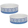 imageBone Dry Ceramic Food ampamp Water Bowls for Pets NonSlip for Secure Less Messy Feeding Microwave ampamp Dishwasher Safe Single Dish Large 75x24quot Red White ampamp BlueBlue Tile