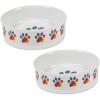 imageBone Dry Ceramic Food ampamp Water Bowls for Pets NonSlip for Secure Less Messy Feeding Microwave ampamp Dishwasher Safe Single Dish Large 75x24quot Red White ampamp BlueRainbow Paw