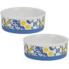 imageBone Dry Ceramic Food ampamp Water Bowls for Pets NonSlip for Secure Less Messy Feeding Microwave ampamp Dishwasher Safe Single Dish Large 75x24quot Red White ampamp BlueAzulejos Tile