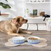 imageBone Dry Ceramic Food ampamp Water Bowls for Pets NonSlip for Secure Less Messy Feeding Microwave ampamp Dishwasher Safe Single Dish Large 75x24quot Red White ampamp BlueBlue Tile
