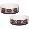 imageBone Dry Ceramic Food ampamp Water Bowls for Pets NonSlip for Secure Less Messy Feeding Microwave ampamp Dishwasher Safe Single Dish Large 75x24quot Red White ampamp BlueBad to the Bone
