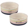 imageBone Dry Ceramic Food ampamp Water Bowls for Pets NonSlip for Secure Less Messy Feeding Microwave ampamp Dishwasher Safe Single Dish Large 75x24quot Red White ampamp BlueEatDrink