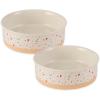 imageBone Dry Ceramic Food ampamp Water Bowls for Pets NonSlip for Secure Less Messy Feeding Microwave ampamp Dishwasher Safe Single Dish Large 75x24quot Red White ampamp BlueTerrazzo