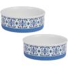 imageBone Dry Ceramic Food ampamp Water Bowls for Pets NonSlip for Secure Less Messy Feeding Microwave ampamp Dishwasher Safe Single Dish Large 75x24quot Red White ampamp BlueBlue Tile
