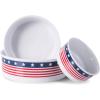 imageBone Dry Ceramic Food ampamp Water Bowls for Pets NonSlip for Secure Less Messy Feeding Microwave ampamp Dishwasher Safe Single Dish Large 75x24quot Red White ampamp BlueStars  Stripes