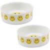 imageBone Dry Ceramic Food ampamp Water Bowls for Pets NonSlip for Secure Less Messy Feeding Microwave ampamp Dishwasher Safe Single Dish Large 75x24quot Red White ampamp BlueSmiley Face