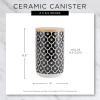 imageBone Dry Ceramic Marble Treat Jar for Pets Dishwasher Safe Dishwasher Safe Bamboo Lid  Push ampamp Twist to Close Canister 4x65 WhiteTeal